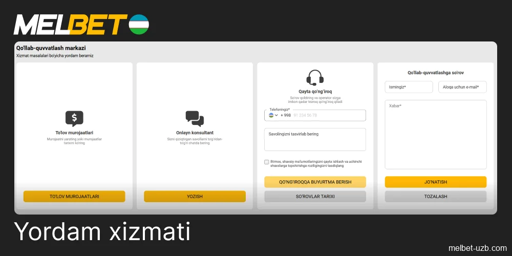 Melbet yordam xizmatlari haqida batafsil ma'lumot