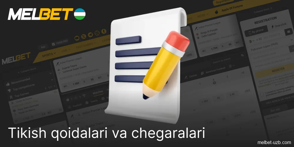 O'zbekistondagi o'yinchilar uchun Melbet tikish qoidalari